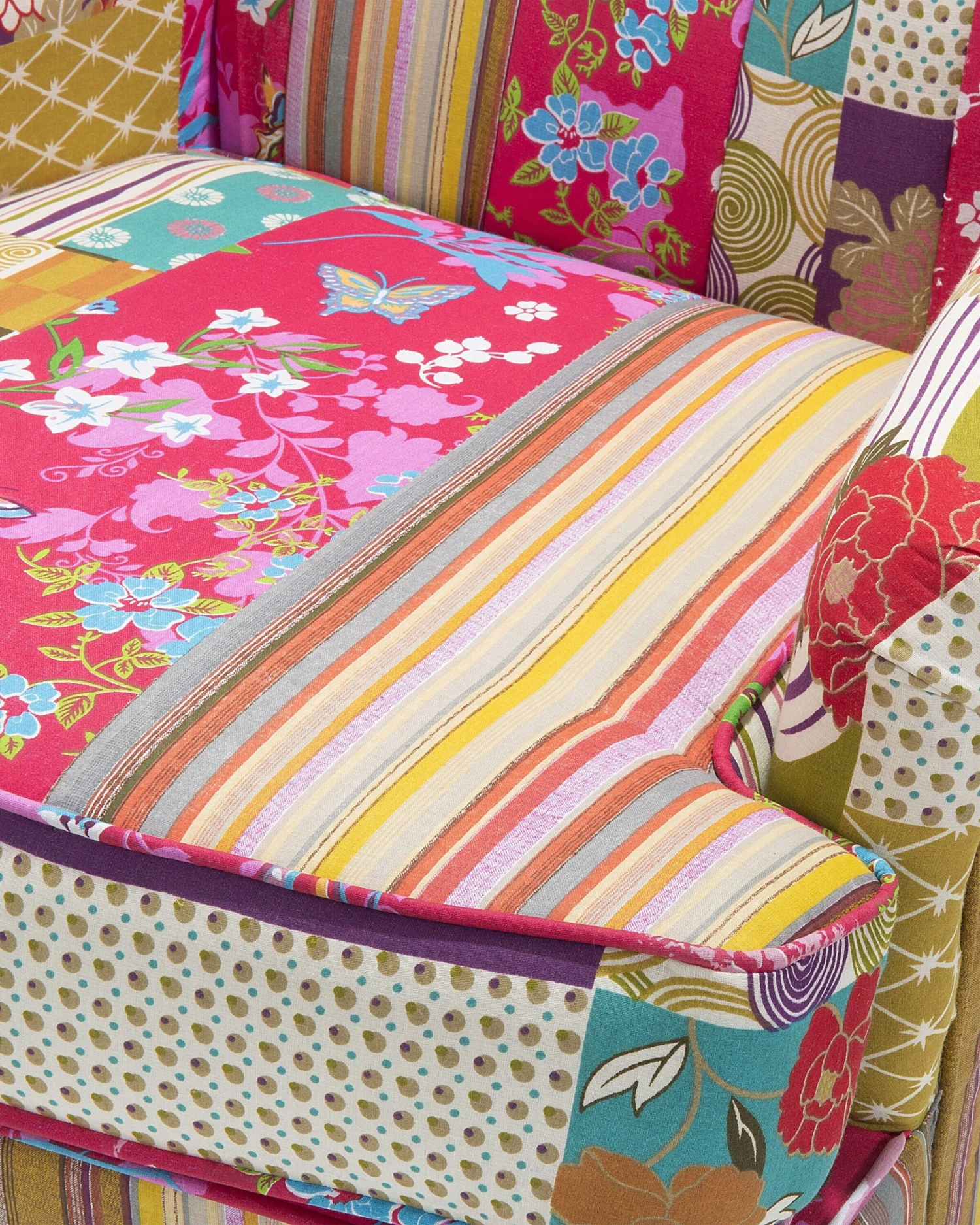 Patchwork Fabric Armchair Multicolour MOLDE - Image 5