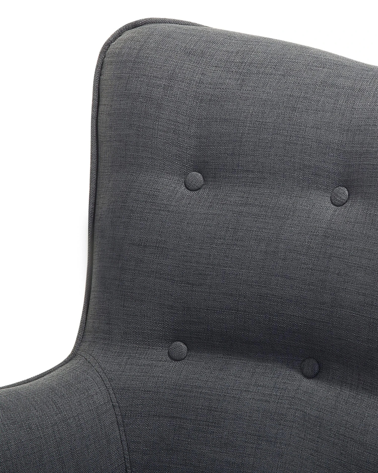 Wingback Chair With Footstool Dark Grey VEJLE - Image 5
