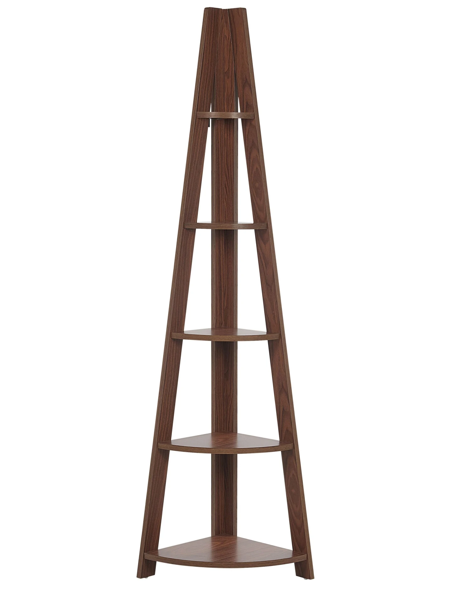 4 Tier Corner Ladder Shelf Dark Wood MOBILE SOLO