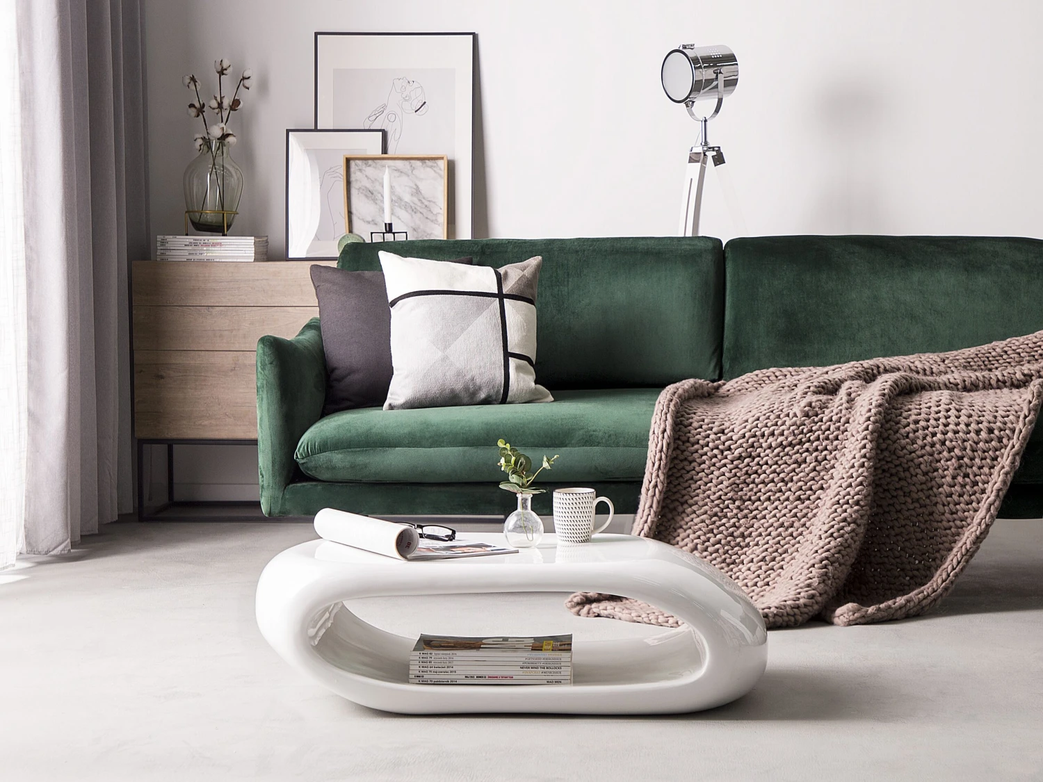 High Gloss Coffee Table White NESSUS - Image 2