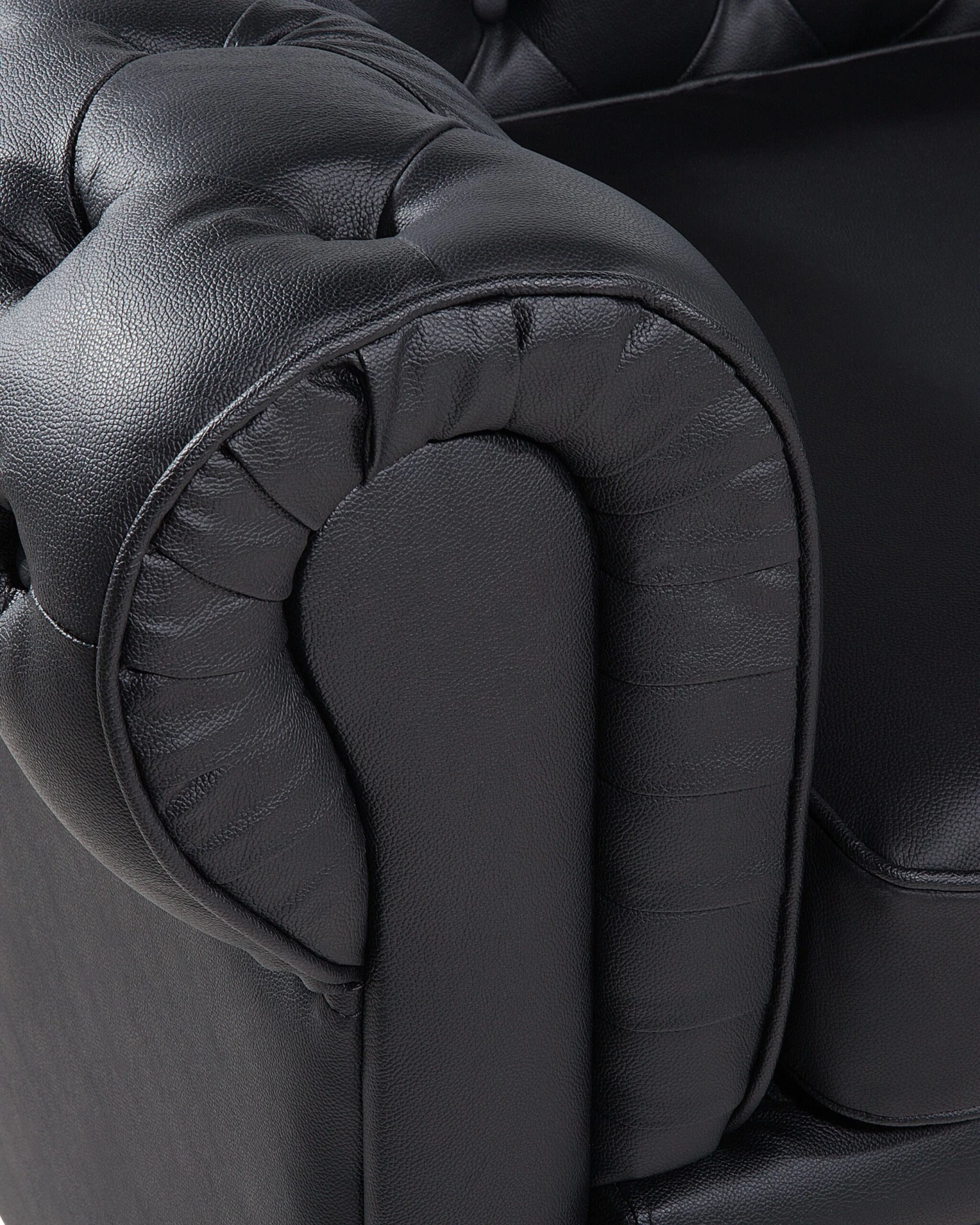 Leather Armchair Black CHESTERFIELD - Image 7