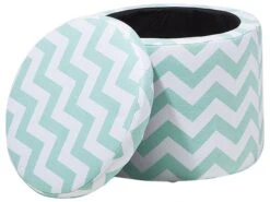 Storage Footstool Mint Green And White TUNICA -Home Furniture undef src sa picid 657527 type whitesh image