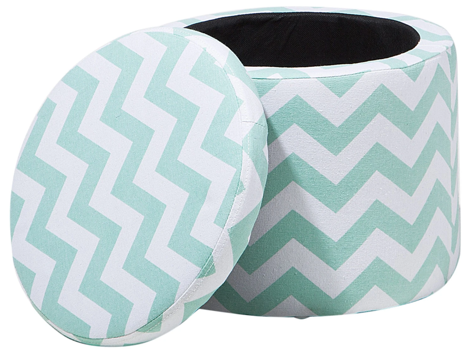Storage Footstool Mint Green And White TUNICA - Image 4
