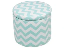 Storage Footstool Mint Green And White TUNICA -Home Furniture undef src sa picid 657567 type whitesh image