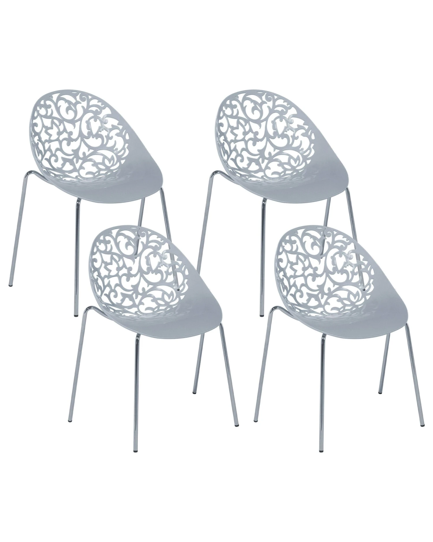 Set Of 4 Dining Chairs Grey MUMFORD 3 Set Of 4 Dining Chairs Grey MUMFORD