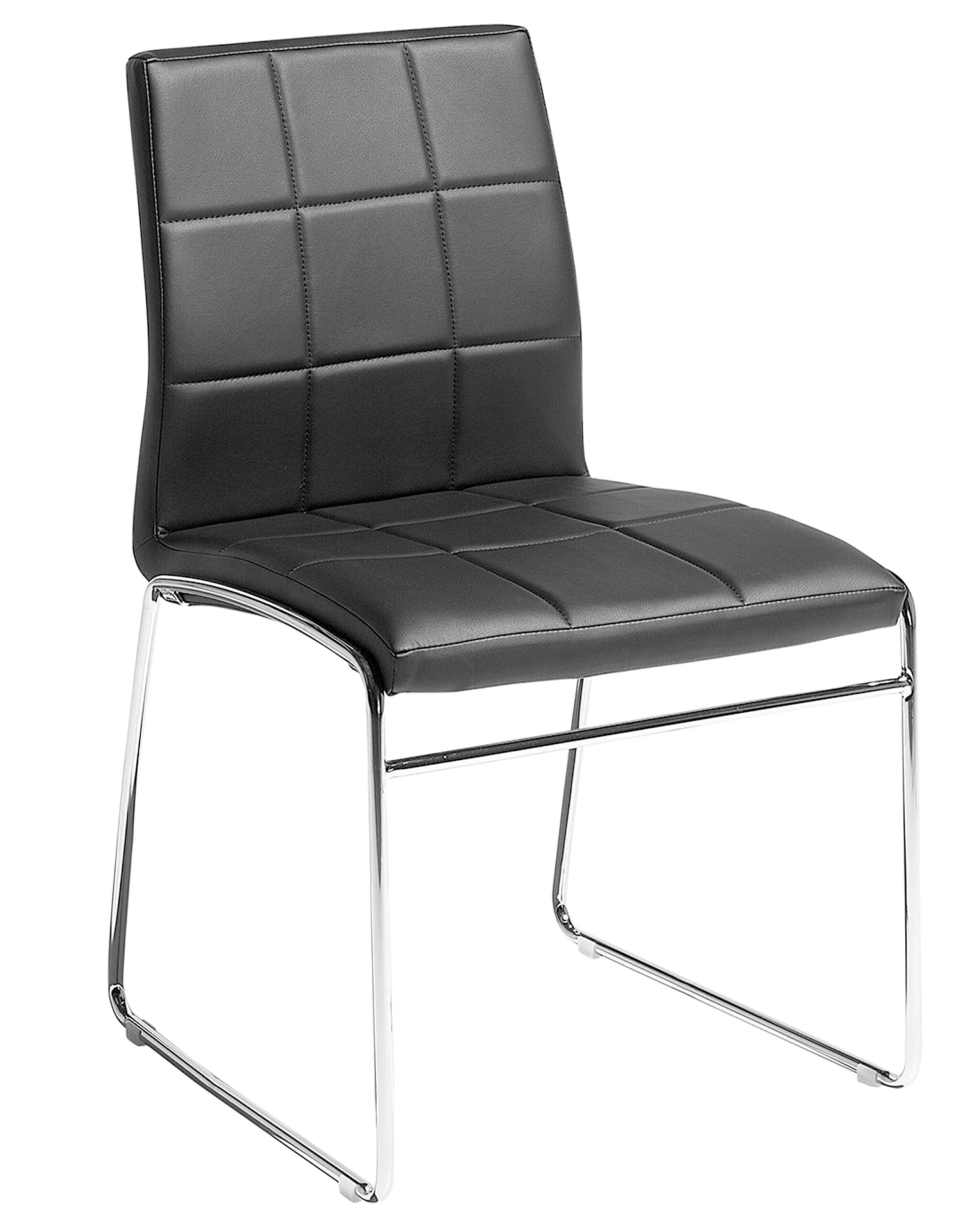 Faux Leather Set Of 2 Dining Chairs Black KIRON - Image 3