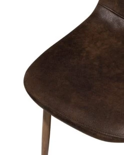 Set Of 2 Faux Leather Dining Chairs Brown BRUCE -Home Furniture undef src sa picid 682207 type whitesh image