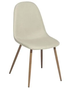 Set Of 2 Fabric Dining Chairs Beige BRUCE -Home Furniture undef src sa picid 682270 type whitesh image