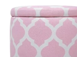 Storage Footstool Pink And White TUNICA -Home Furniture undef src sa picid 685040 type whitesh image
