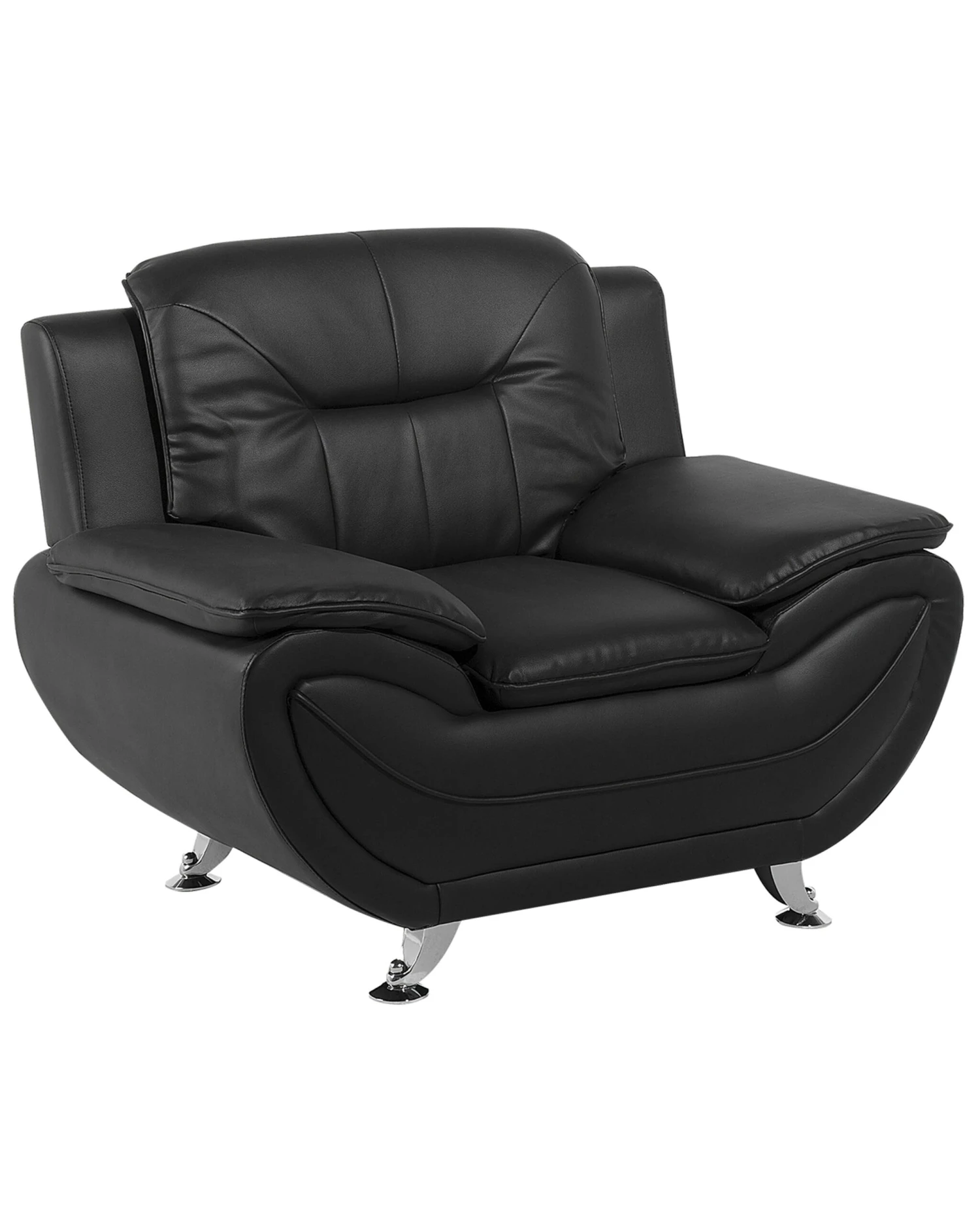 Faux Leather Armchair Black LEIRA