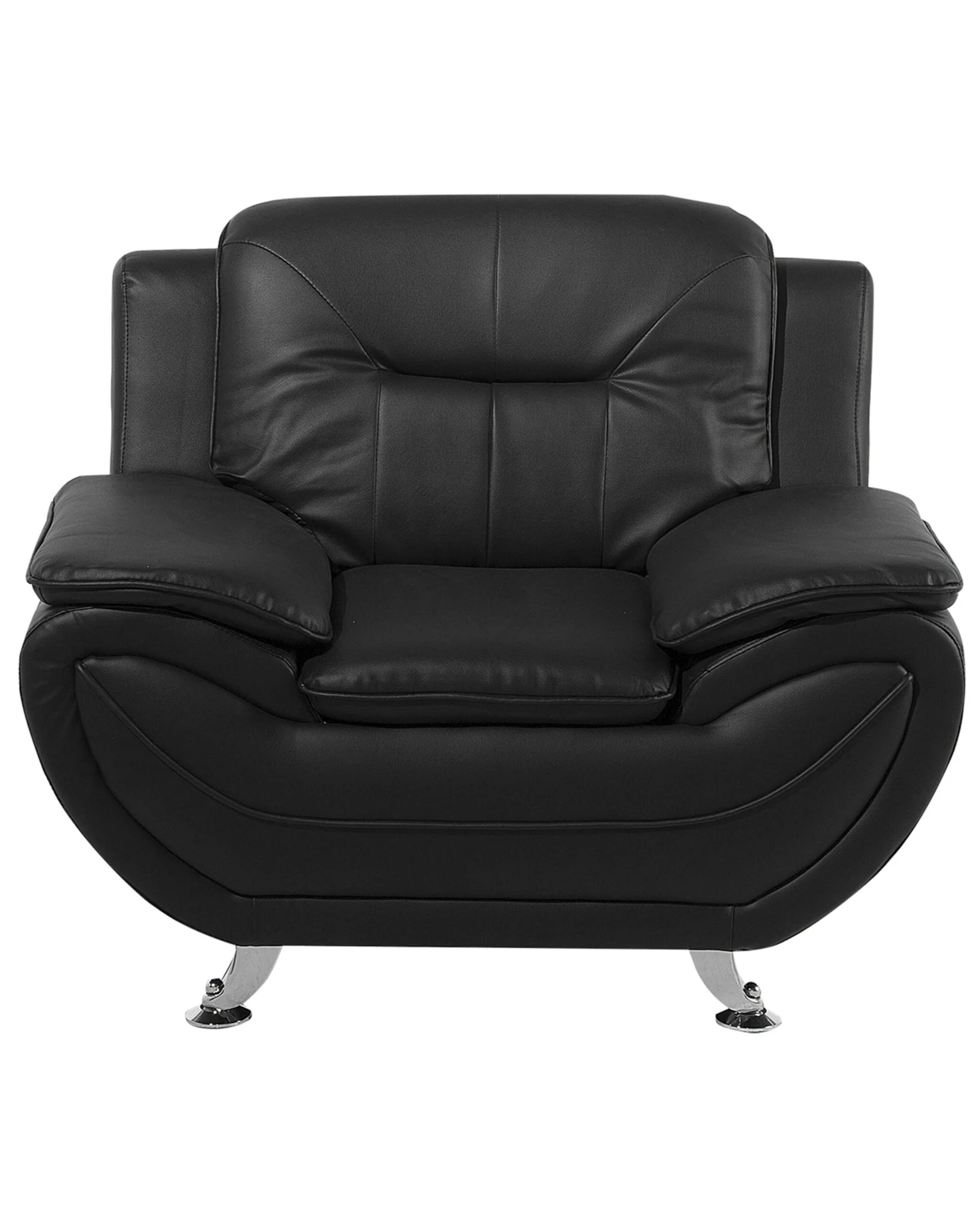 Faux Leather Armchair Black LEIRA - Image 3
