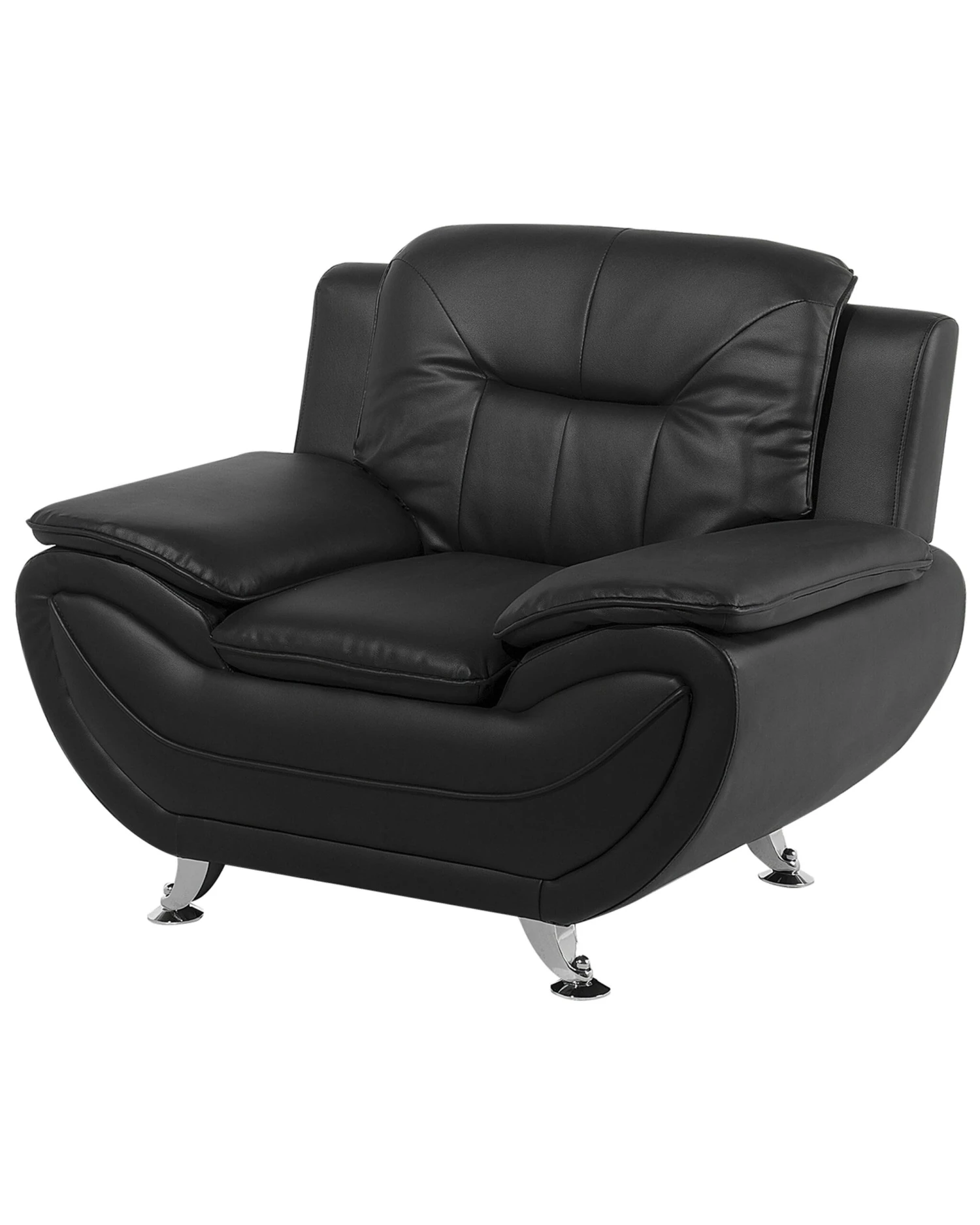 Faux Leather Armchair Black LEIRA - Image 4