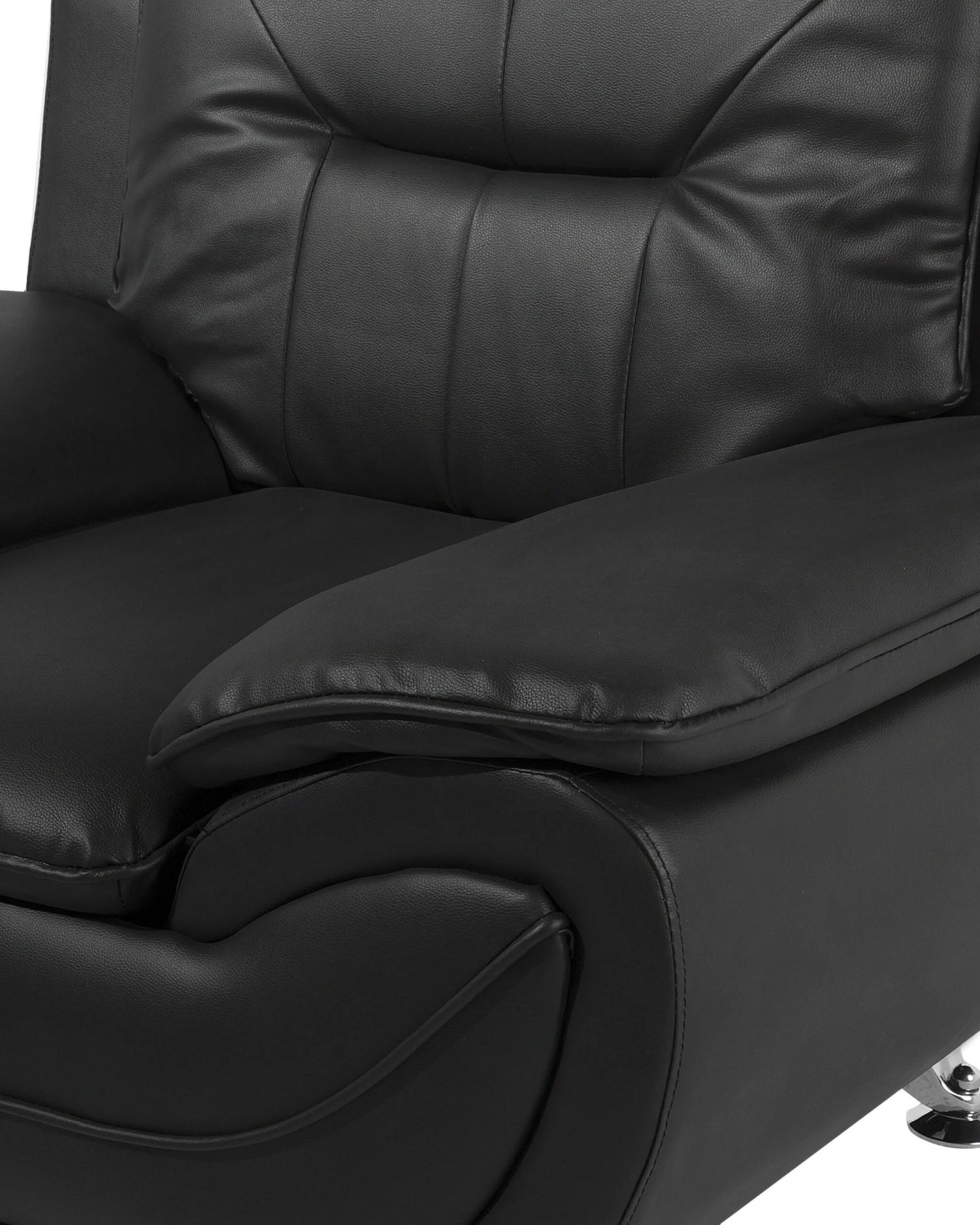 Faux Leather Armchair Black LEIRA - Image 8