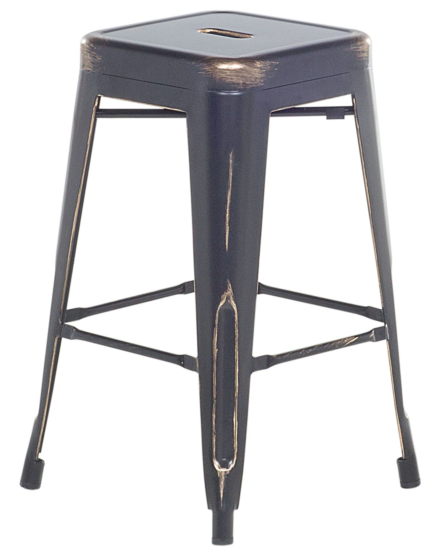 Set Of 2 Metal Stools 60 Cm Black With Gold CABRILLO - Image 3