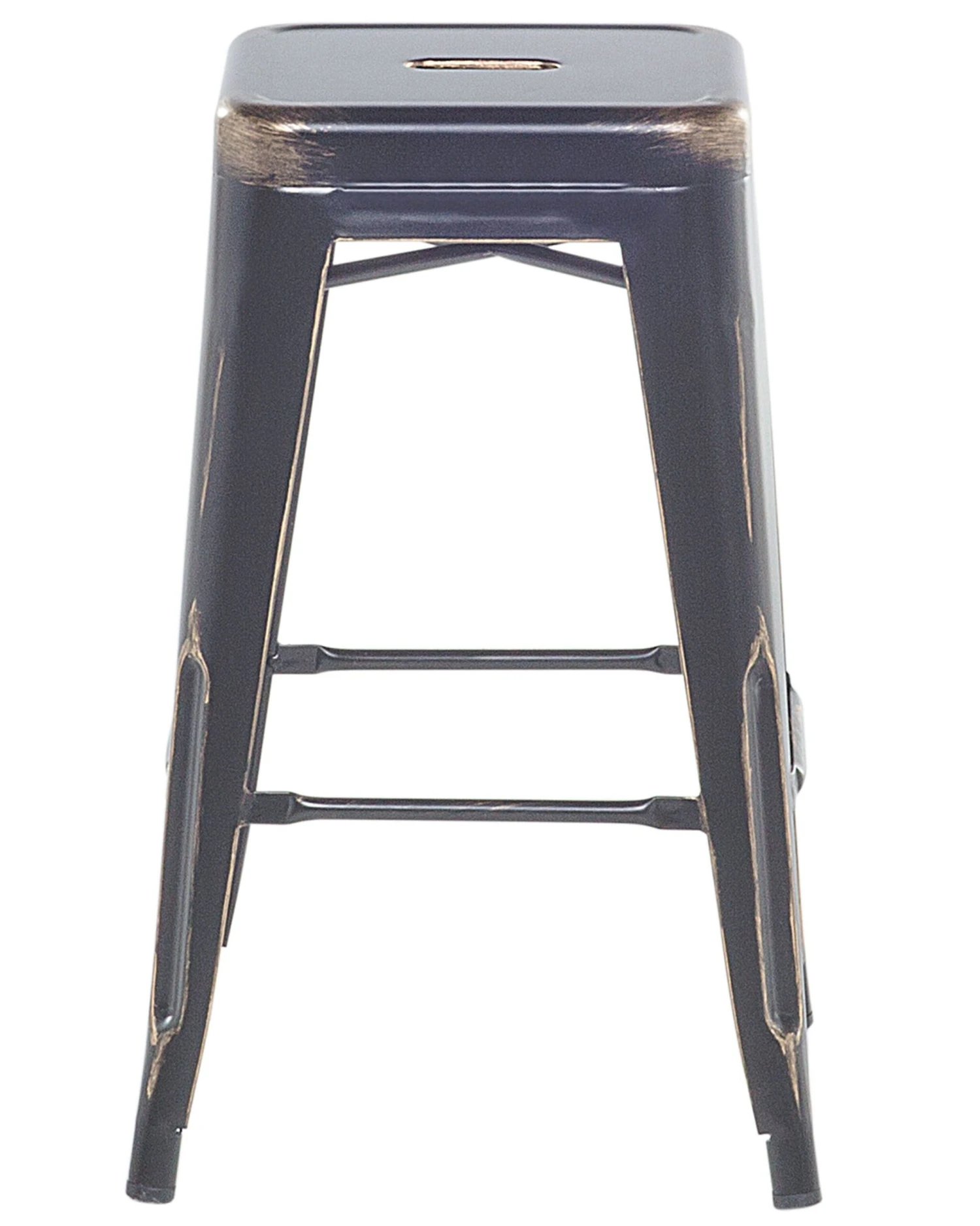 Set Of 2 Metal Stools 60 Cm Black With Gold CABRILLO - Image 4