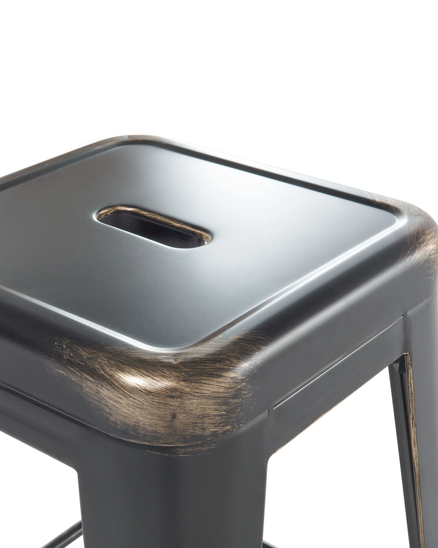 Set Of 2 Metal Stools 60 Cm Black With Gold CABRILLO - Image 5