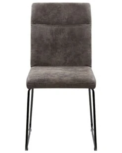 Set Of 2 Fabric Dining Chairs Grey NEVADA -Home Furniture undef src sa picid 694519 type whitesh image
