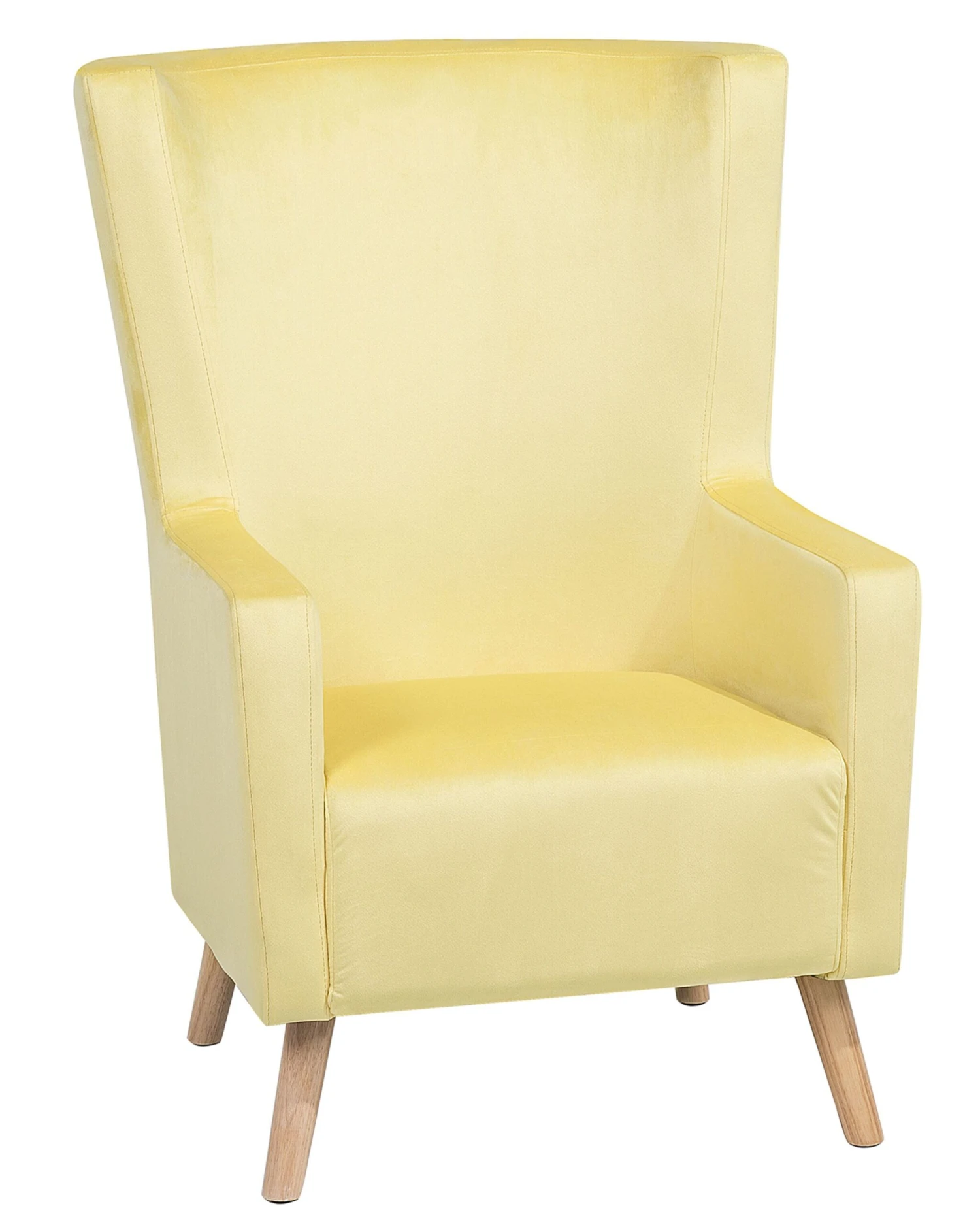 Velvet Wingback Chair Yellow ONEIDA
