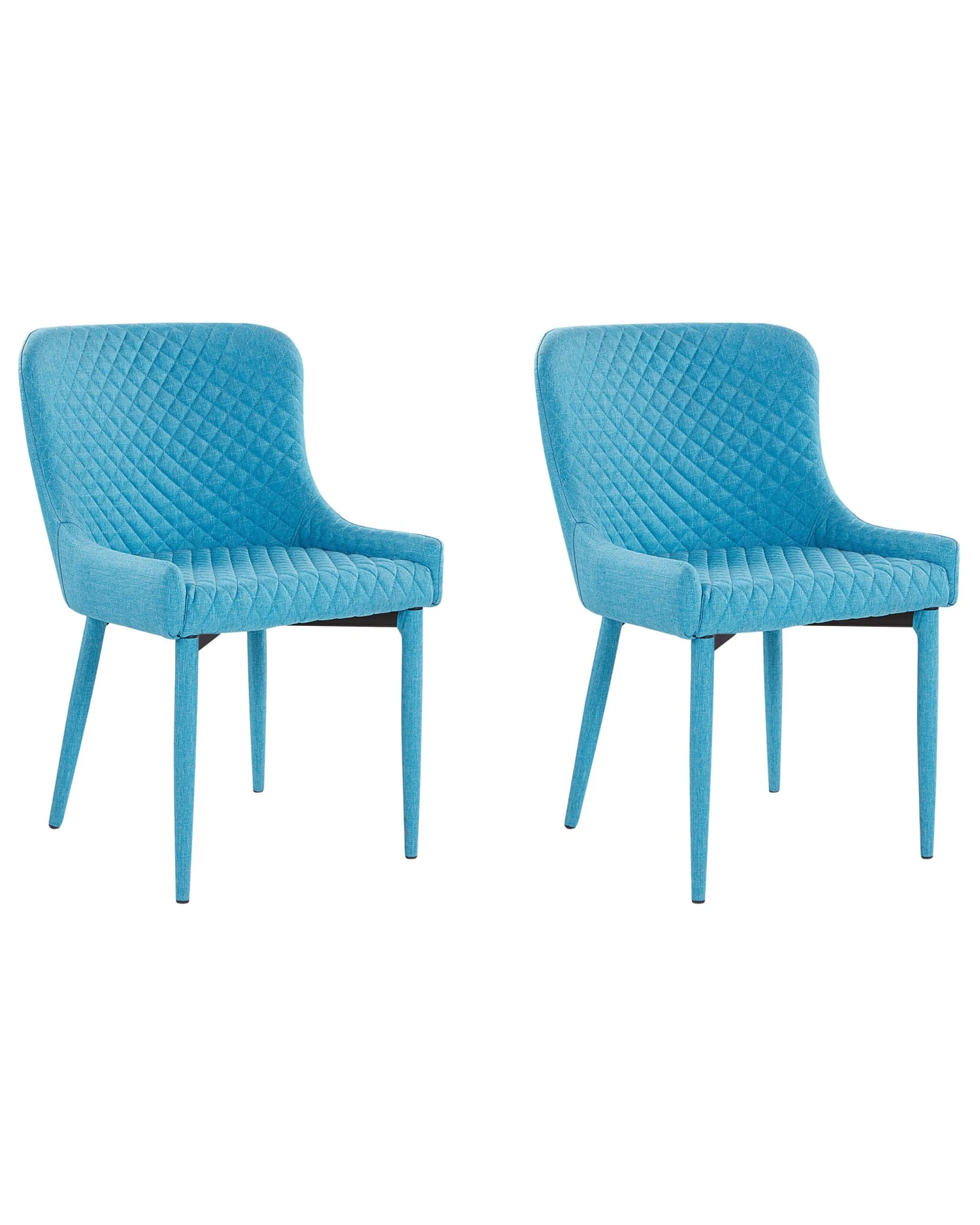 Set Of 2 Fabric Dining Chairs Blue SOLANO