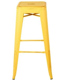 Set Of 2 Metal Stools 76 Cm Yellow With Gold CABRILLO -Home Furniture undef src sa picid 705325 type whitesh image