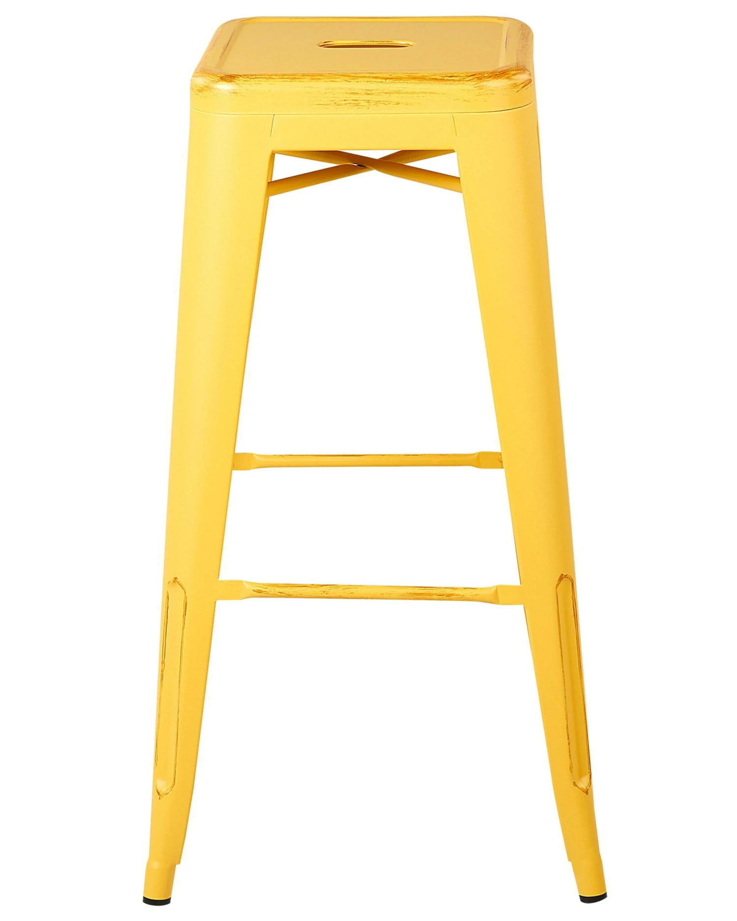 Set Of 2 Metal Stools 76 Cm Yellow With Gold CABRILLO - Image 4