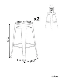 Set Of 2 Metal Stools 76 Cm Yellow With Gold CABRILLO -Home Furniture undef src sa picid 705329 type whitesh image