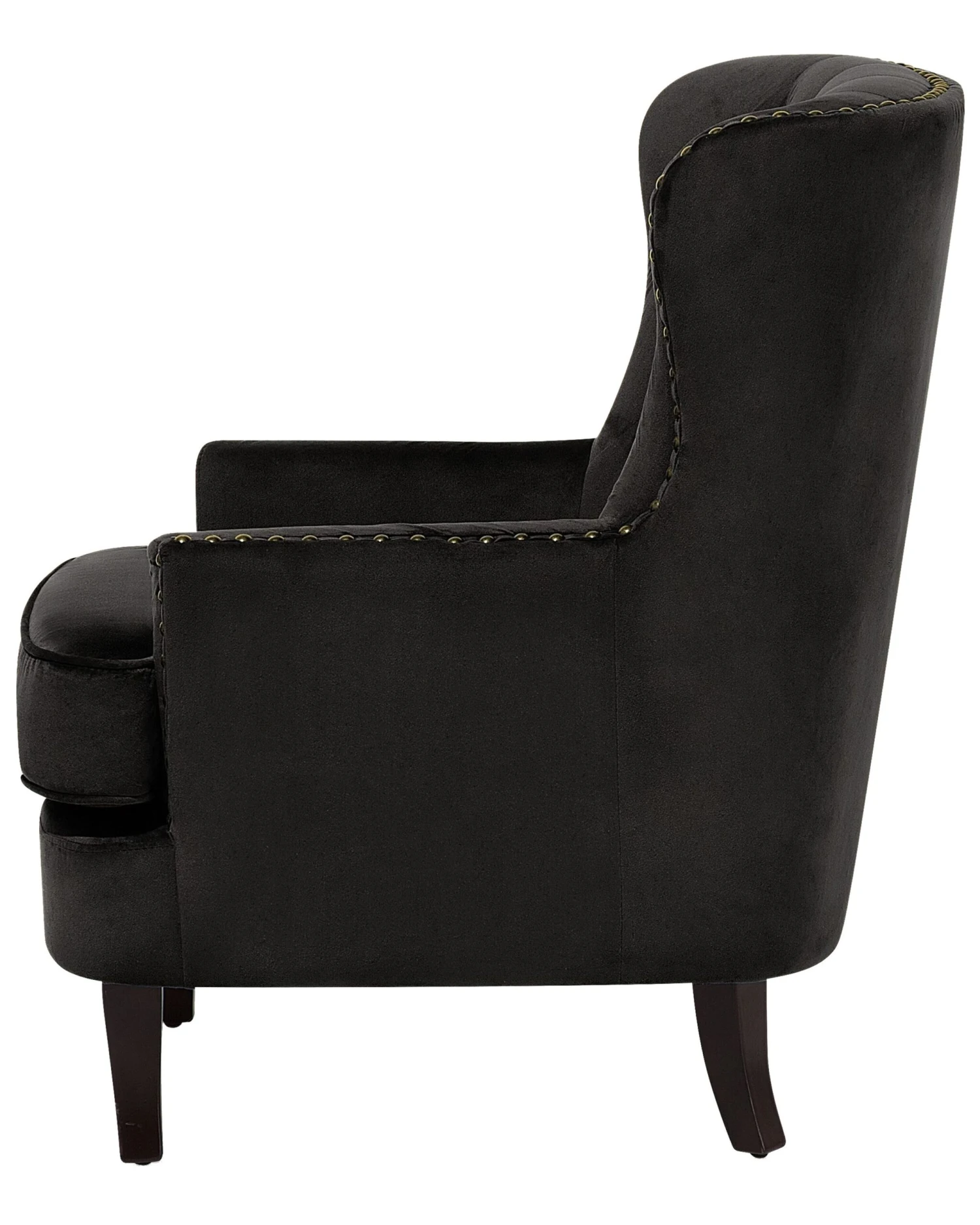Velvet Armchair Black VIBORG II 6 Velvet Armchair Black VIBORG II - Image 4