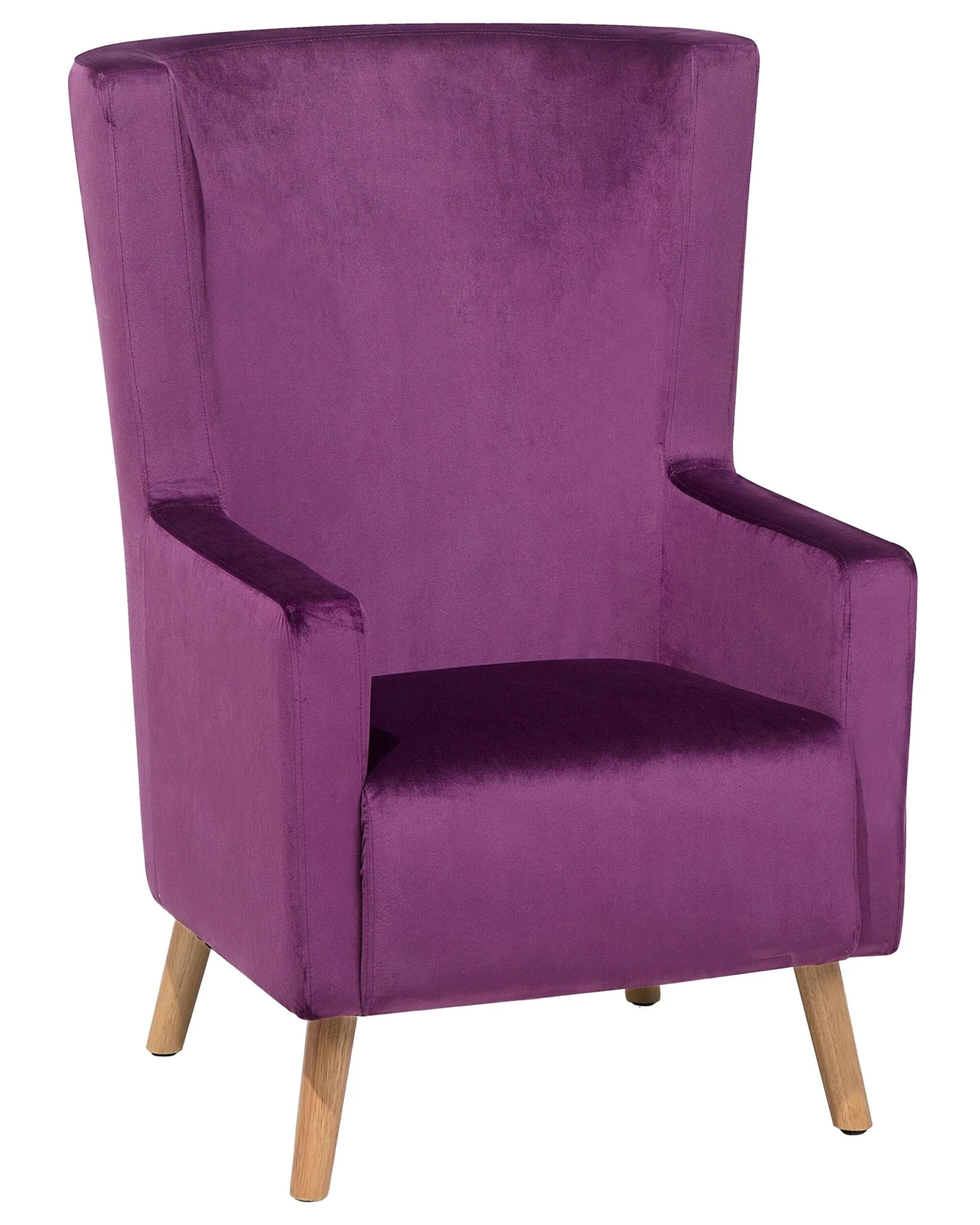 Velvet Wingback Chair Purple ONEIDA 3 Velvet Wingback Chair Purple ONEIDA