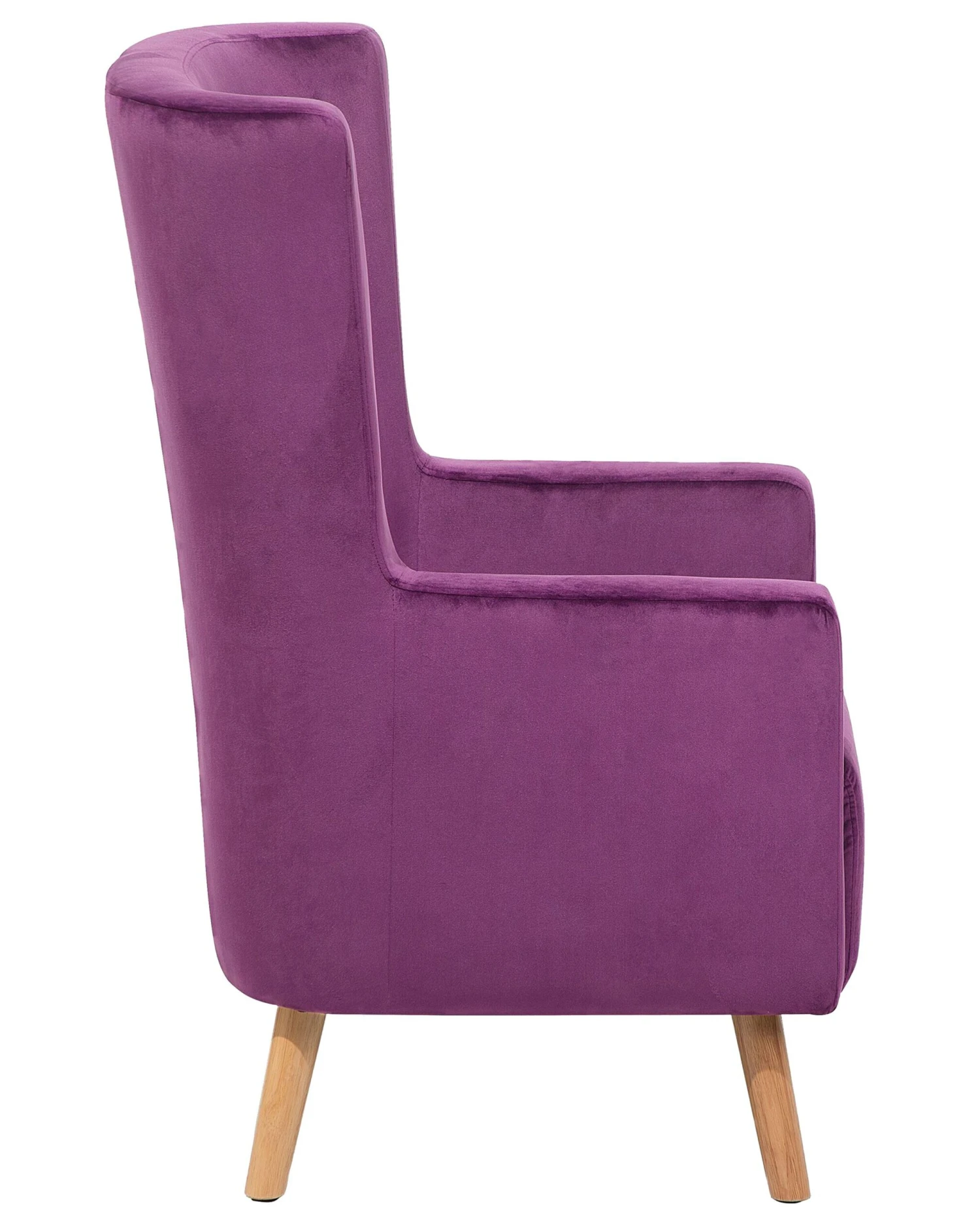 Velvet Wingback Chair Purple ONEIDA 6 Velvet Wingback Chair Purple ONEIDA - Image 4