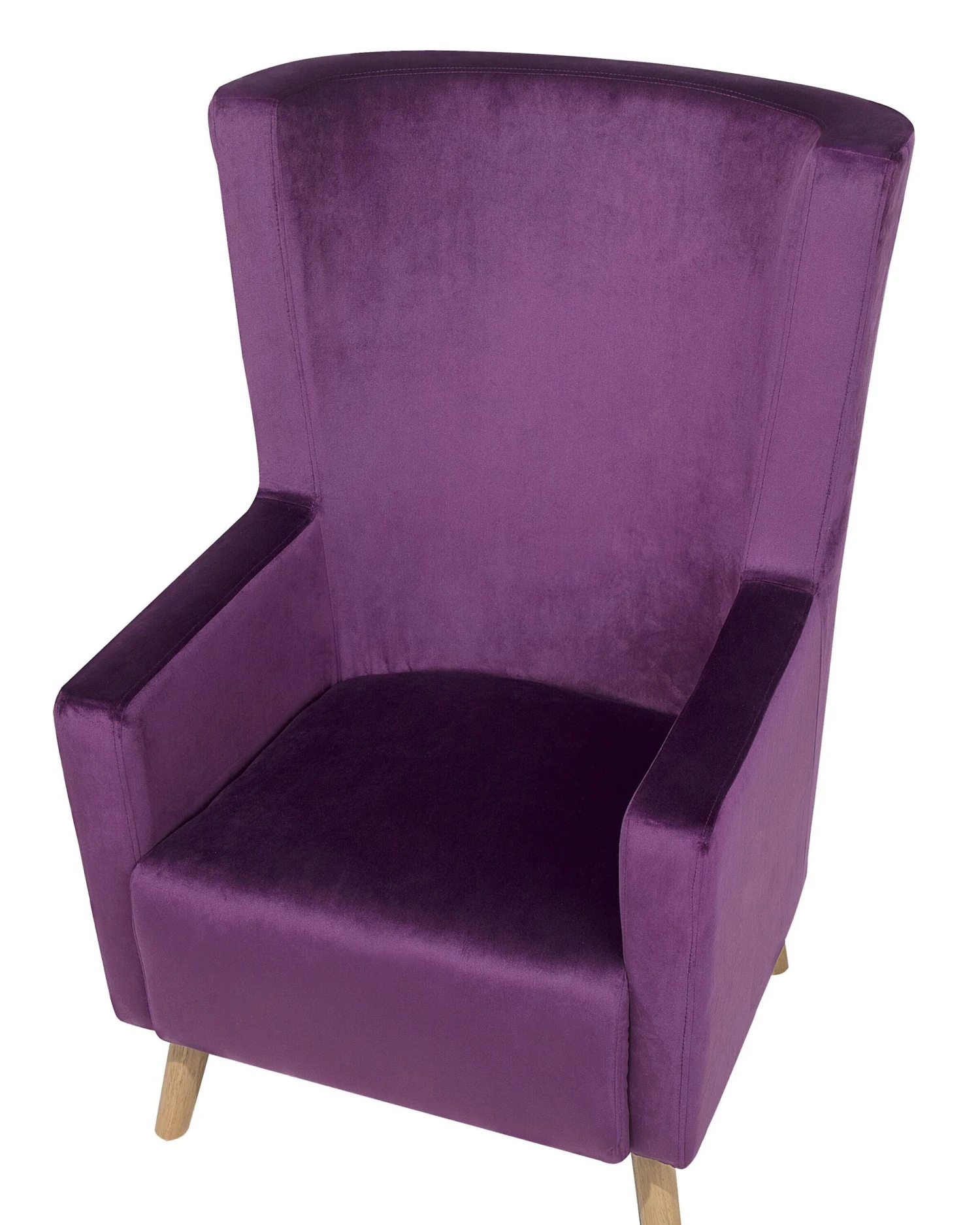 Velvet Wingback Chair Purple ONEIDA 8 Velvet Wingback Chair Purple ONEIDA - Image 6