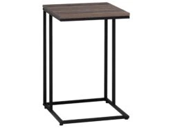 U-Shaped Side Table Taupe Wood With Black TROY