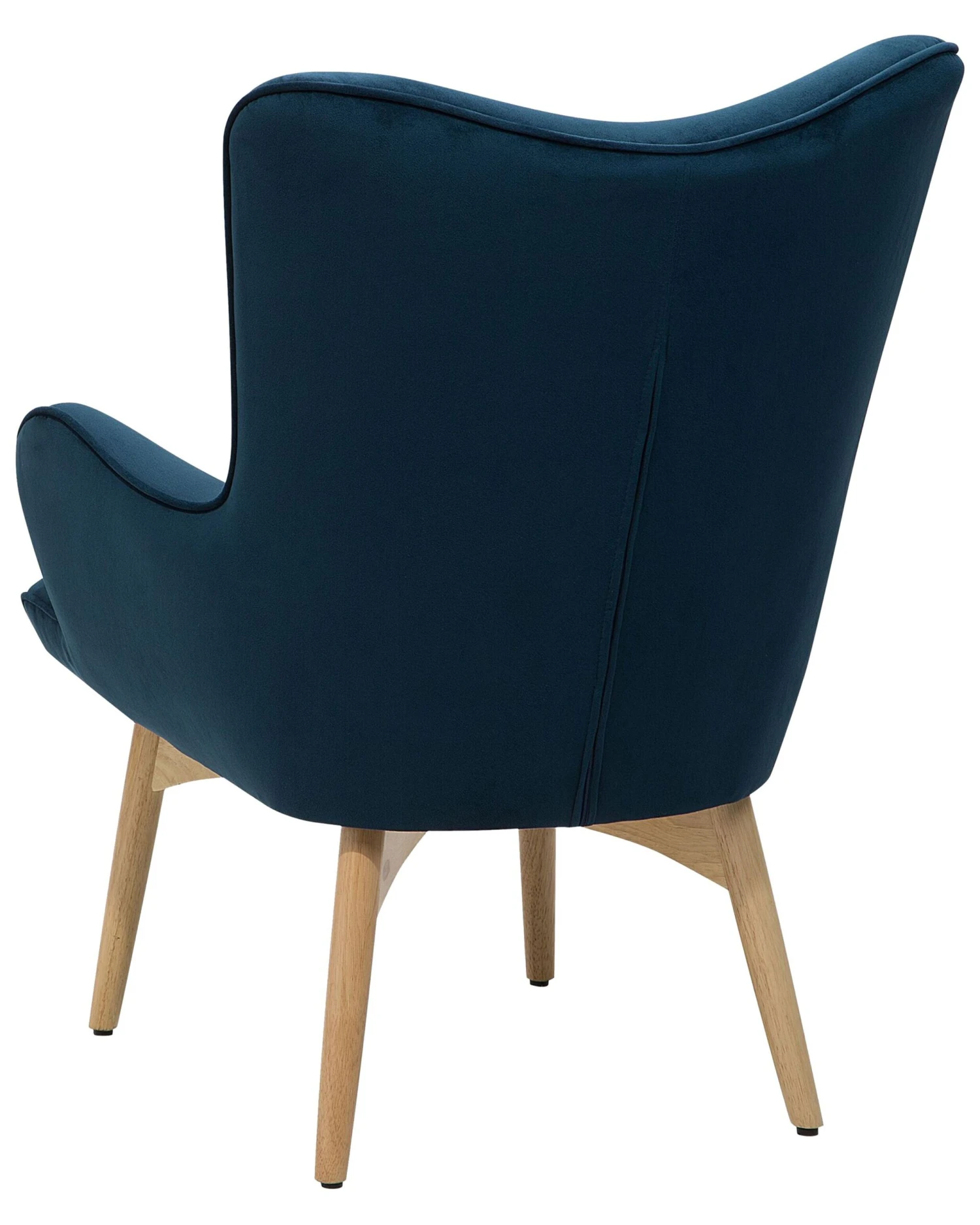 Velvet Wingback Chair With Footstool Blue VEJLE 8 Velvet Wingback Chair With Footstool Blue VEJLE - Image 6