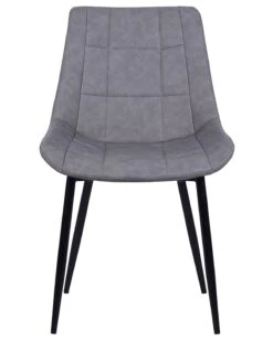 Set Of 2 Faux Leather Dining Chairs Grey MELROSE 15 Set Of 2 Faux Leather Dining Chairs Grey MELROSE -Home Furniture undef src sa picid 716668 type whitesh image