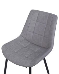 Set Of 2 Faux Leather Dining Chairs Grey MELROSE 18 Set Of 2 Faux Leather Dining Chairs Grey MELROSE -Home Furniture undef src sa picid 716671 type whitesh image