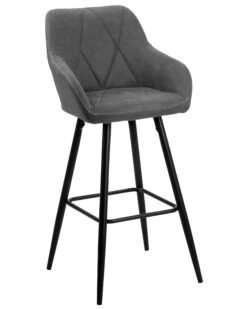 Set Of 2 Fabric Bar Chairs Grey DARIEN -Home Furniture undef src sa picid 724492 type whitesh image