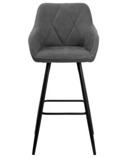 Set Of 2 Fabric Bar Chairs Grey DARIEN -Home Furniture undef src sa picid 724495 type whitesh image