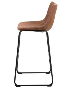 Set Of 2 Fabric Bar Chairs Brown FRANKS -Home Furniture undef src sa picid 724909 type whitesh image