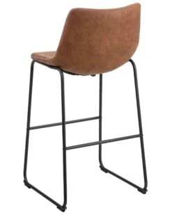 Set Of 2 Fabric Bar Chairs Brown FRANKS -Home Furniture undef src sa picid 724910 type whitesh image