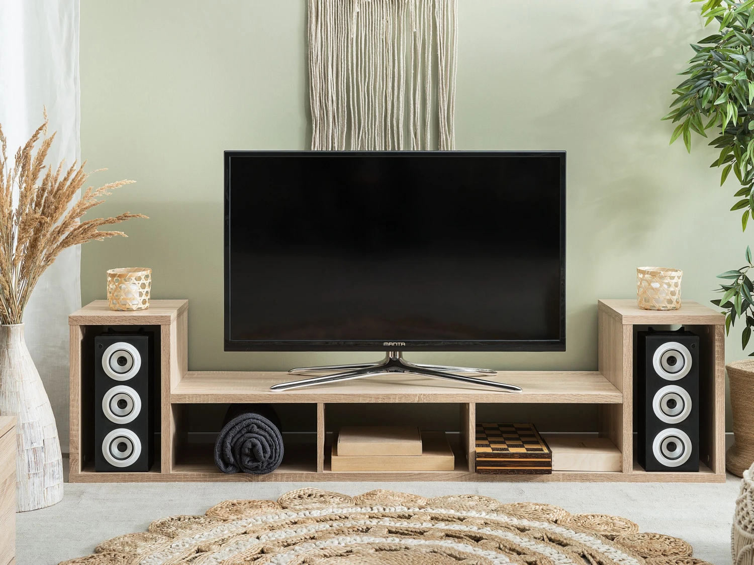 TV Stand Light Wood CORDOBA - Image 2