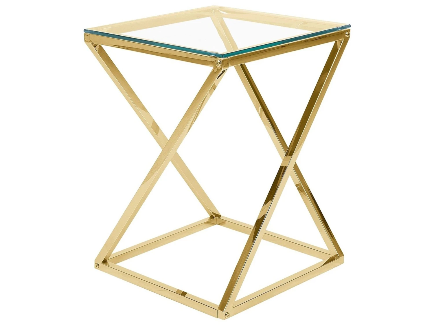 Glass Top Side Table Gold BEVERLY