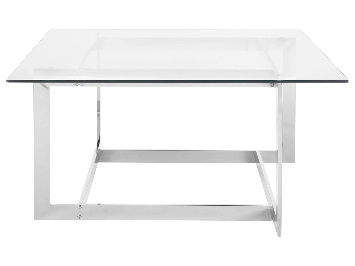 Glass Top Coffee Table Silver CRYSTAL - Image 3