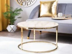 Coffee Table Beige Marble Effect With Gold CORAL -Home Furniture undef src sa picid 733220 type color image