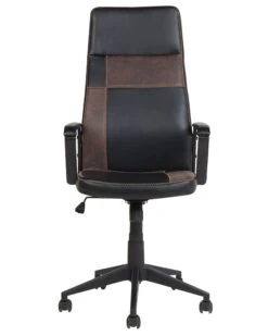 Swivel Office Chair Black With Brown DELUXE -Home Furniture undef src sa picid 735163 type whitesh image
