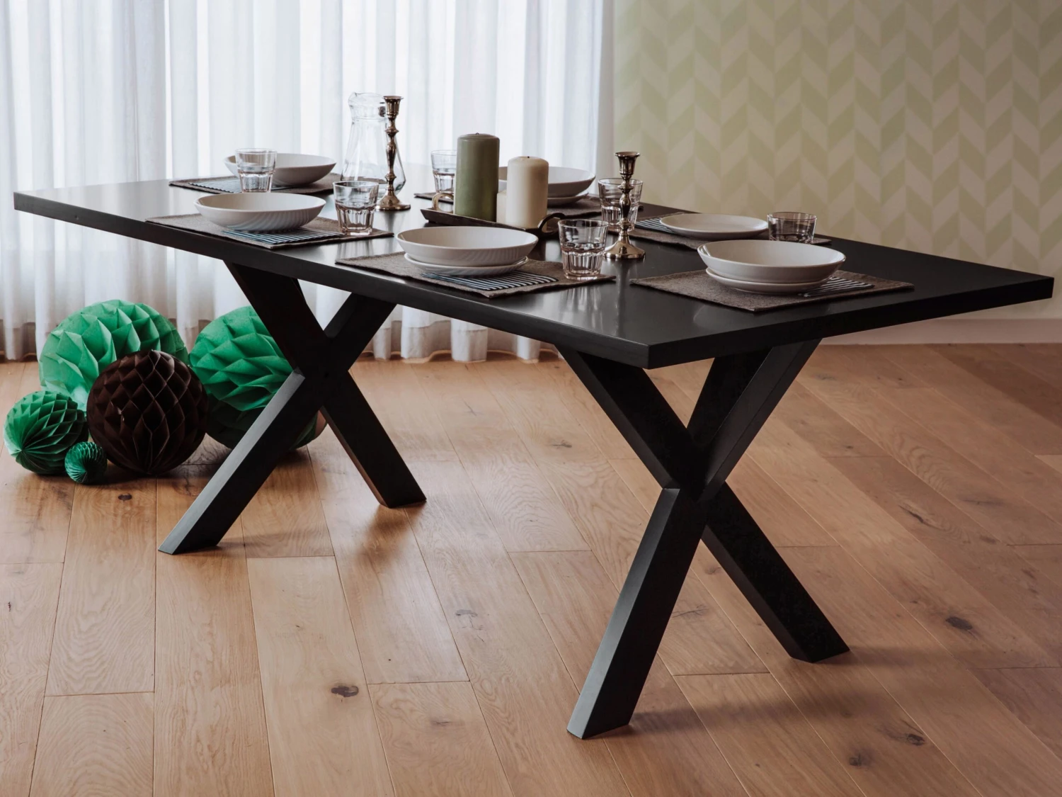 Dining Table 180 X 100 Cm Black LISALA - Image 2