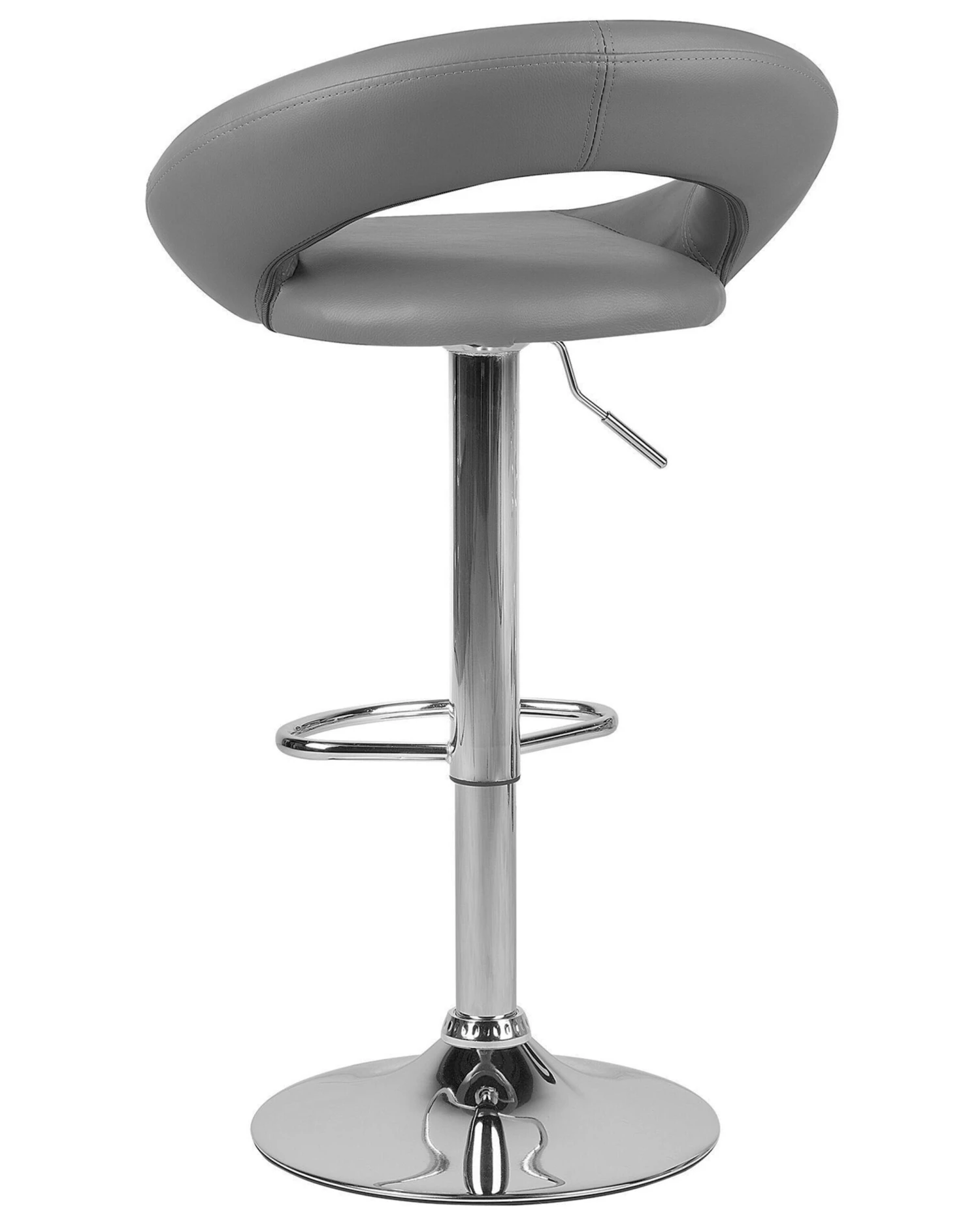 Set Of 2 Faux Leather Swivel Bar Stools Grey PEORIA - Image 5
