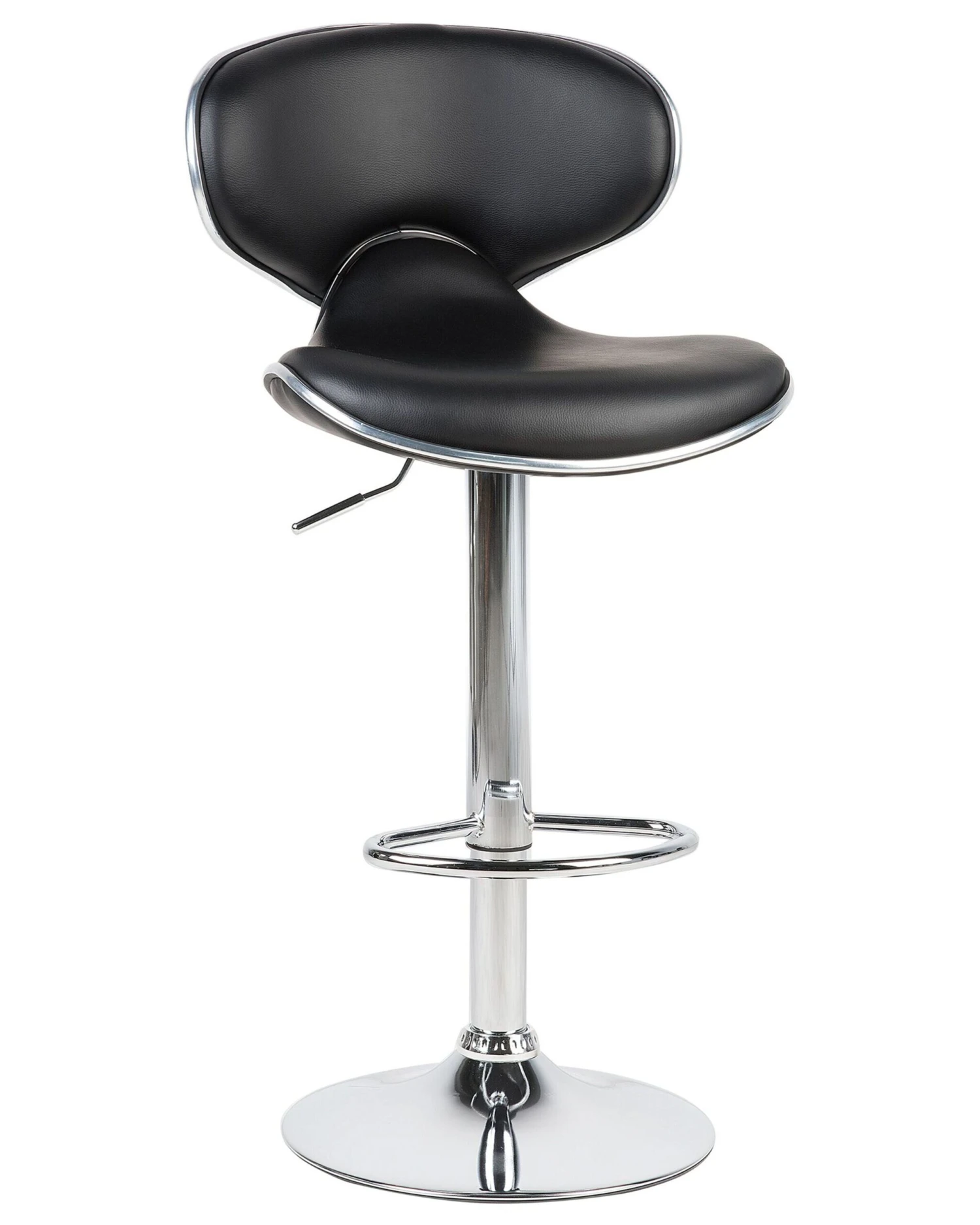 Set Of 2 Faux Leather Swivel Bar Stools Black CONWAY - Image 3