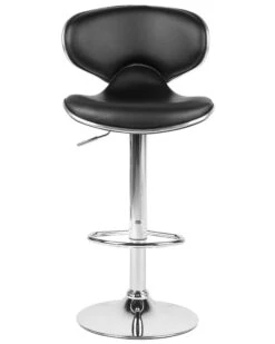 Set Of 2 Faux Leather Swivel Bar Stools Black CONWAY -Home Furniture undef src sa picid 743417 type whitesh image
