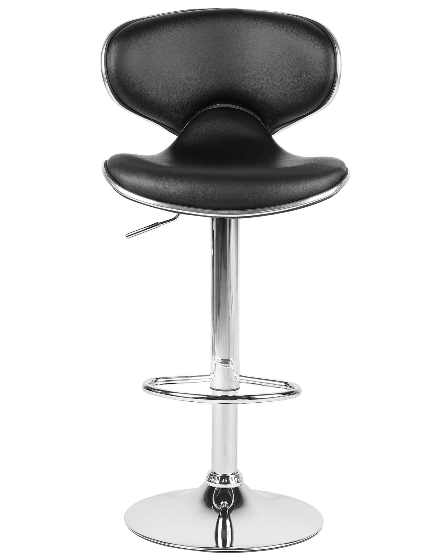 Set Of 2 Faux Leather Swivel Bar Stools Black CONWAY - Image 4