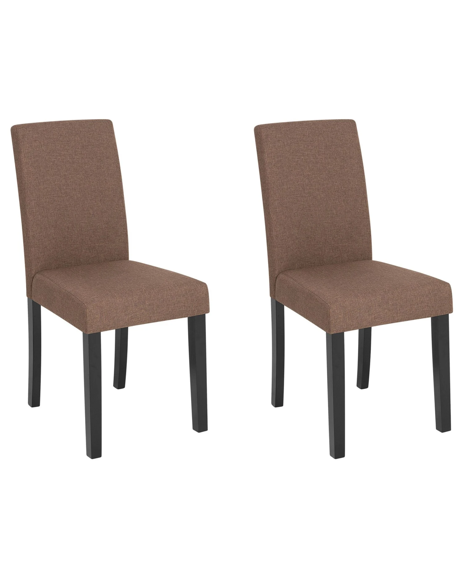Set Of 2 Fabric Dining Chairs Brown BROADWAY