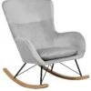 Velvet Rocking Chair Light Grey ELLAN -Home Furniture undef src sa picid 745360 type whitesh image